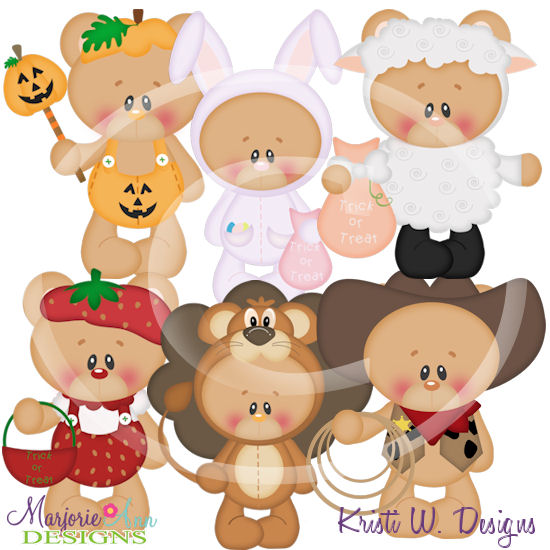 Marshmallow Bear Halloween Costumes SVG Cutting Files+Clipart - Click Image to Close